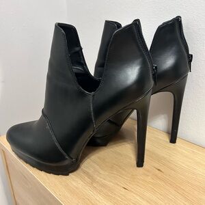 Elegant Black High Heel Ankle Boots-Zara
